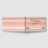 Glamour Rose Gold Damask Metallische Hochzeit Gästebuch (Voll)