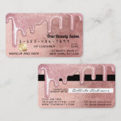 Glamour Rose Gold Dick Glitzer Tropfen Credit Visitenkarte (Vorne/Hinten)