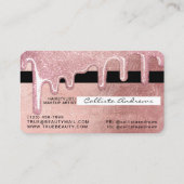 Glamour Rose Gold Dick Glitzer Tropfen Credit Visitenkarte (Rückseite)