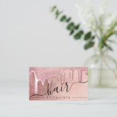 Glamour Rose Gold Dick Glitzer Tropfen Haar Visitenkarte (Stehend Vorderseite)
