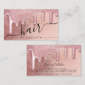 Glamour Rose Gold Dick Glitzer Tropfen Haar Visitenkarte (Vorne/Hinten)