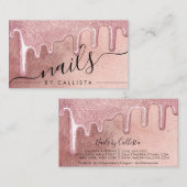 Glamour Rose Gold Dick Glitzer Tropfen Nails Visitenkarte (Vorne/Hinten)