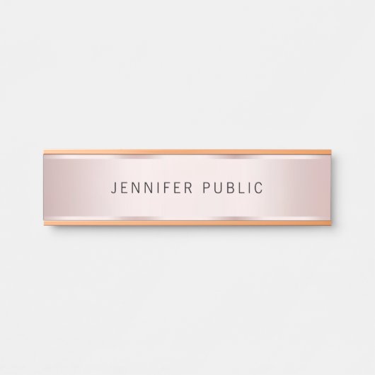 Glamour Rose Gold Elegant Name Home House Türschild (Vorderseite )