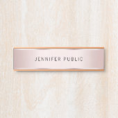 Glamour Rose Gold Elegant Name Home House Türschild (Vorderseite )