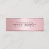 Glamour Rose Gold Elegante Moderne Vorlage Mini Visitenkarte (Rückseite)