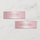 Glamour Rose Gold Elegante Moderne Vorlage Mini Visitenkarte (Vorne/Hinten)