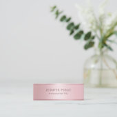 Glamour Rose Gold Elegante Moderne Vorlage Mini Visitenkarte (Stehend Vorderseite)