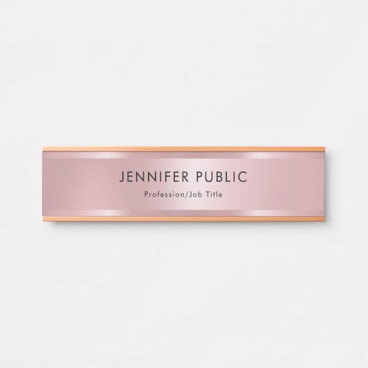 Glamour Rose Gold Elegantes modernes Template Türschild (Vorderseite )