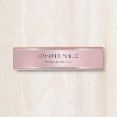 Glamour Rose Gold Elegantes modernes Template Türschild (Vorderseite )