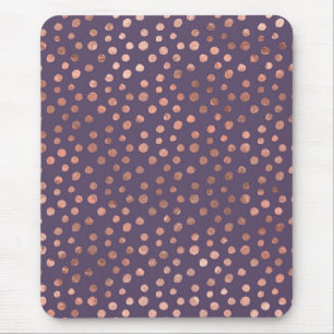 Glamour Rose Gold Foil und Lavendel Art Dots Mousepad