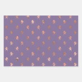 Glamour Rose Gold Foil und Lavendel Muster Geschenkpapier Set (Vorderseite 2)