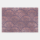 Glamour Rose Gold Foil und Lavendel Muster Geschenkpapier Set (Vorderseite)