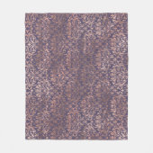Glamour Rose Gold Found Lavendel Damask Fleecedecke (Vorderseite)