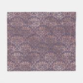 Glamour Rose Gold Found Lavendel Damask Fleecedecke (Vorderseite (Horizontal))