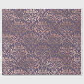 Glamour Rose Gold Found Lavendel Damask Geschenkpapier (Flach)
