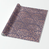 Glamour Rose Gold Found Lavendel Damask Geschenkpapier (Ungerollt)