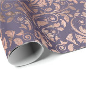 Glamour Rose Gold Found Lavendel Damask Geschenkpapier (Rolleneckpunkt)