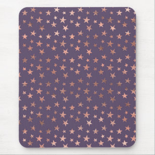 Glamour Rose Gold Found Lavendel Stars Mousepad