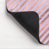 Glamour Rose Gold Found Lavendel Streifen Mousepad (Ecke)