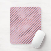 Glamour Rose Gold Found Lavendel Streifen Mousepad (Mit Mouse)