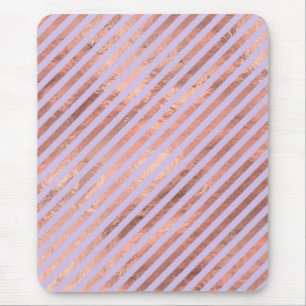 Glamour Rose Gold Found Lavendel Streifen Mousepad
