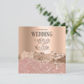 Glamour Rose Gold Glitzer Foil Wedding Invitati Dankeskarte (Stehend Vorderseite)