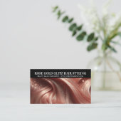 Glamour Rose Gold Glitzer Hair Stylist Foto Visitenkarte (Stehend Vorderseite)