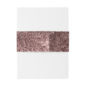Glamour Rose Gold Glitzer Image Wedding Einladungsbanderole (Rückseitenbeispiel)