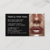 Glamour Rose Gold Glitzer Makeup Artist Foto Visitenkarte (Rückseite)