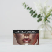 Glamour Rose Gold Glitzer Makeup Artist Foto Visitenkarte (Stehend Vorderseite)