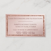 Glamour Rose Gold Glitzer Monogram Initials Visitenkarte (Rückseite)