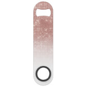 Glamour Rose Gold Glitzer Sequin Ombre Monogram Speed Flaschenöffner (Rückseite)