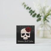 Glamour Rose Gold Glitzer Skull Beauty Salon & WEL Quadratische Visitenkarte (Stehend Vorderseite)