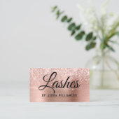 Glamour Rose Gold Glitzer Sparkasse Lash Tech Visitenkarte (Stehend Vorderseite)