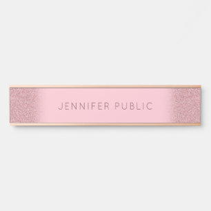 Glamour Rose Gold Glitzer Template Elegant Moderne Türschild