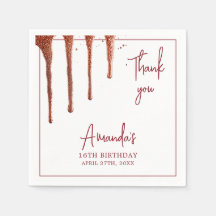 Glamour Rose Gold Glitzer Tropfen Sweet 16 Geburts