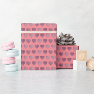 Glamour Rose Gold Hearts Imitate Glitzer Muster Geschenkpapier