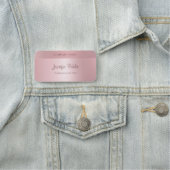 Glamour Rose Gold Moderne elegante Skriptvorlage Namensschild (Beispiel)