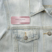 Glamour Rose Gold Moderne Elegante Vorlage gerunde Namensschild (Beispiel)