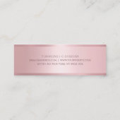 Glamour Rose Gold Moderne Elegante Vorlage Mini Visitenkarte (Rückseite)