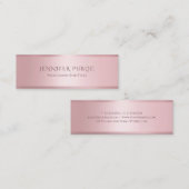 Glamour Rose Gold Moderne Elegante Vorlage Mini Visitenkarte (Vorne/Hinten)
