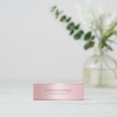 Glamour Rose Gold Moderne Elegante Vorlage Mini Visitenkarte (Stehend Vorderseite)