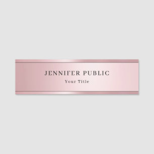 Glamour Rose Gold Moderne Elegantes Template Namensschild