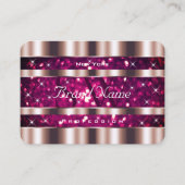 Glamour Rose Gold Pink Glitzer Stars Monogram Visitenkarte (Vorderseite)