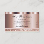Glamour Rose Gold Sparkle Glitzer Stars Logo hinzu Visitenkarte (Rückseite)