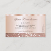 Glamour Rose Gold Sparkling Glitzer Luxuriös Visitenkarte (Rückseite)