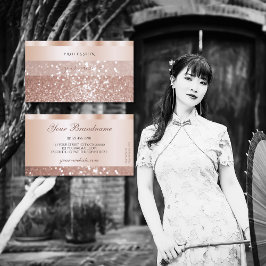 Glamour Rose Gold Sparkling Glitzer Luxuriös Visitenkarte