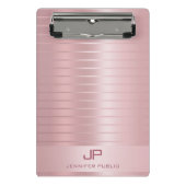 Glamour Rose Gold Template Modern Monogram Mini Klemmbrett (Vorderseite)