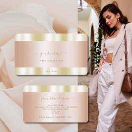 Glamour Rose Gold und Gold Farben Beruflich Visitenkarte