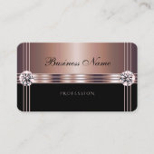 Glamour Rose Gold und Schwarz mit Imitate Diamonds Visitenkarte (Vorderseite)